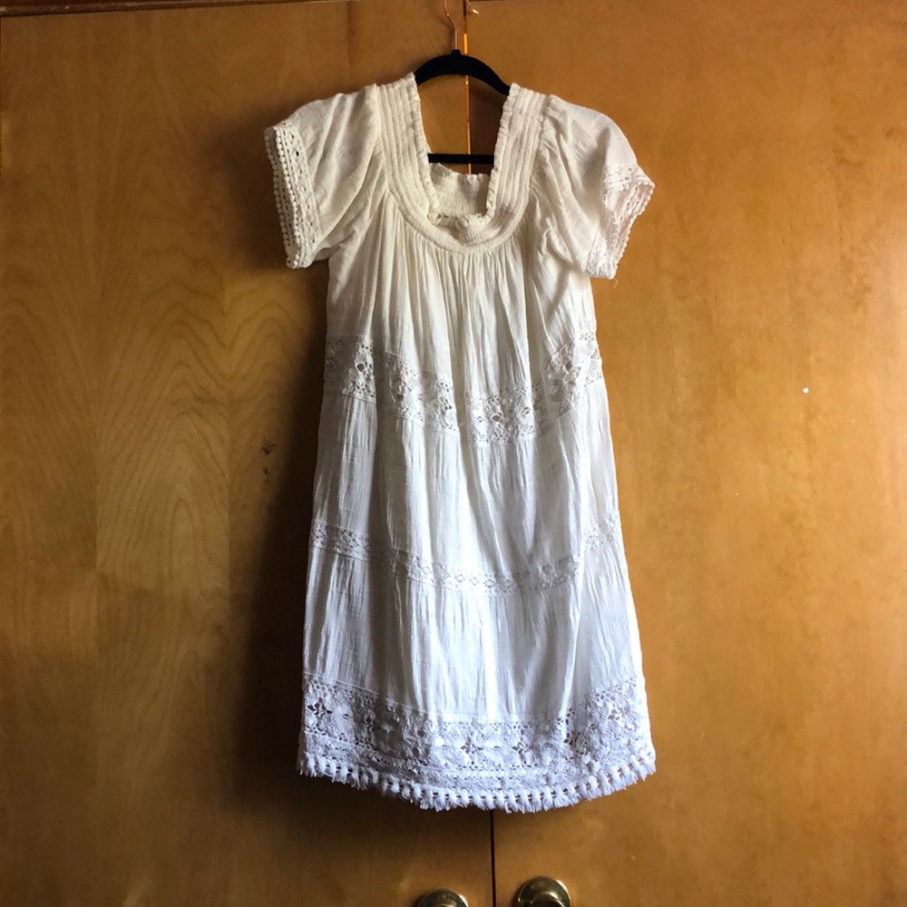 American eagle off the shoulder white dress
